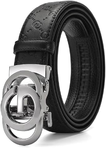 Ratchet Designer Belts for Men Leather Belts with Automatic G Buckle,Mens Belt with Gift Box