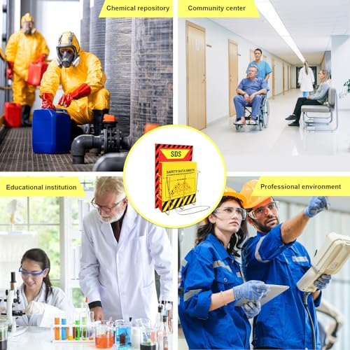 msds sds binder and wall station - yellow heavy duty 3 inch material safety data sheet 3 ring binder with sds wire rack and display sign chainmounting hardwaresafety postersmsds labels