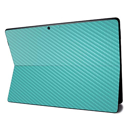 Image of MightySkins Carbon Fiber Skin for Microsoft Surface Pro X - Solid Turquoise | Textured Carbon Fiber Finish | Easy to Apply, Remove, and Change Styles | Made in The USA