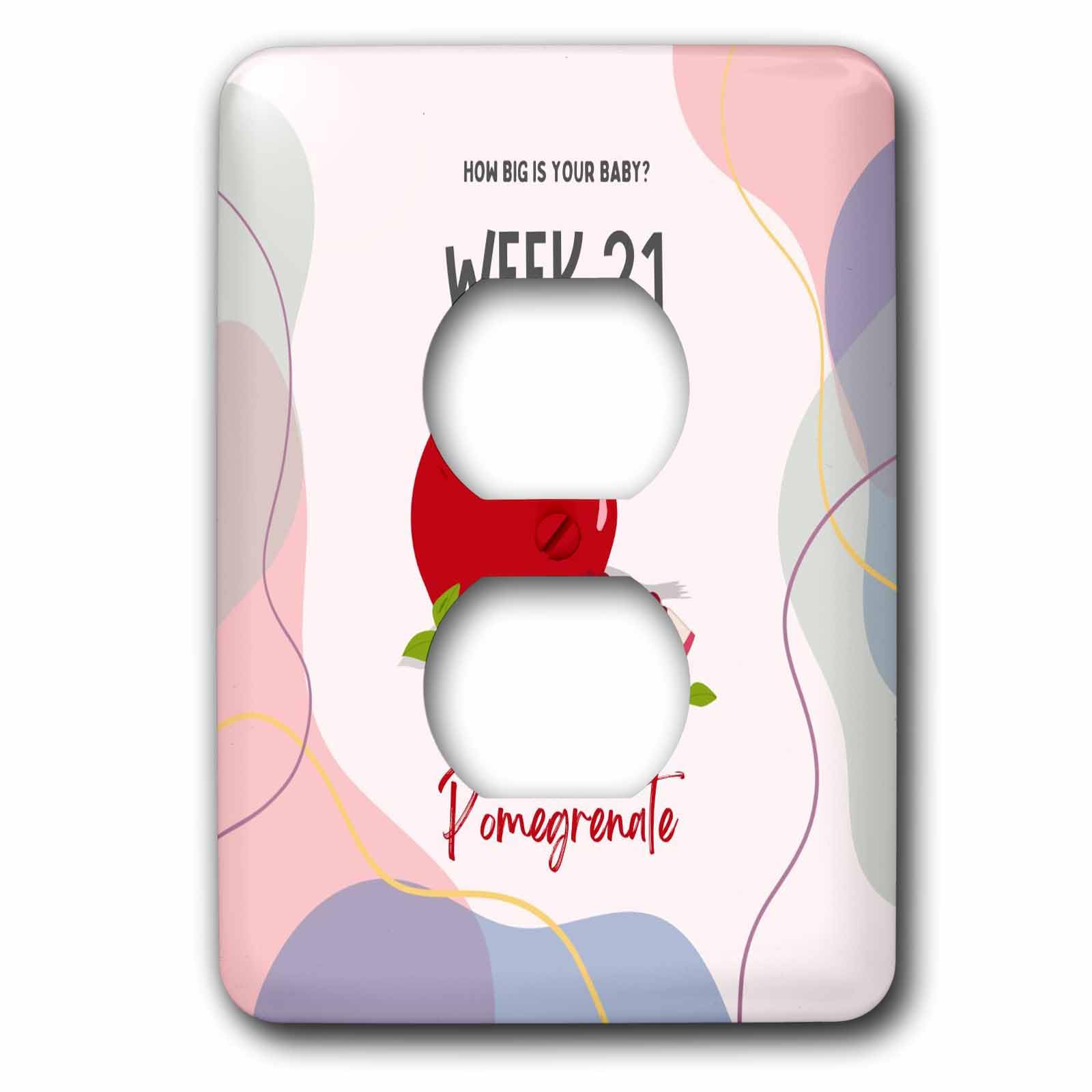 3dRose Image of Pomegrenate how big is your baby week 21 - Light Switch Covers (lsp-388473-6)