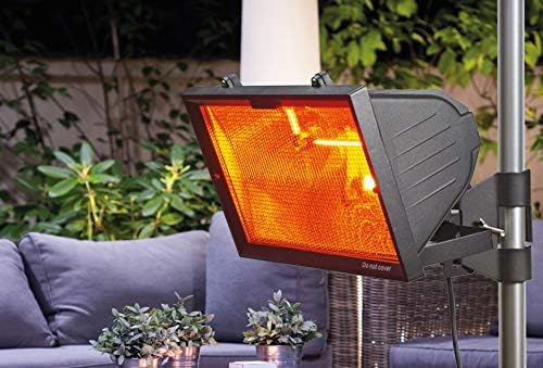 Knightsbridge Outdoor Infared Heater with Mesh Grille in Black, HEOD1309BK Supplied with 3m of Pre Wired Cable + UK Plug