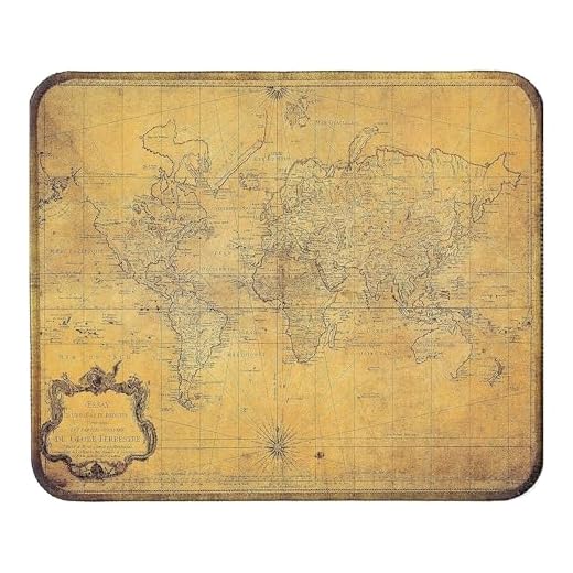 Silent Monsters Tapis de Souris L 36 x 25 cm, Mouse Pad, Motif Carte du Monde, Tapis de Souris en Tissu, antidérapant, Silencieux, Le Jeu vidéo, Bureau, Home Office, Lavable, Enroulable, Cousu