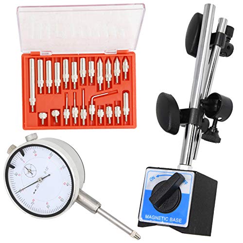 Dial Indicator With Magnetic Base And Point Precision Inspection Set, Long Arm 0-10Mm Tester Gage Gauge 0.01Mm, By Nakao #TOP5