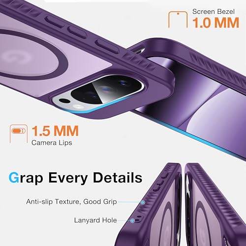 Image of for Google Pixel 10 Pro XL Case with MagSafe[Invisible Kickstand] [Charge While Standing] [Military Shockproof]Translucent Matte Soft Silicone Bumper for Pixel 10 Pro XL Phone Case Slim, Purple