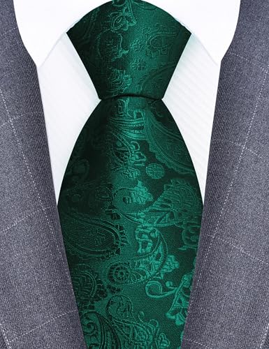Image of GUSLESON 3.15 inch(8cm) Fashion Paisley Ties Mens Woven Jacquard Necktie for Wedding