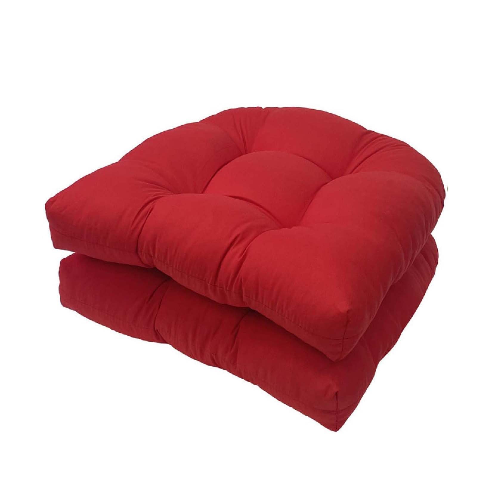 JhLwARes Outdoor Chair Cushions for Patio Furniture,U-Shaped Office Chair Cushions Set of 2,19" x 19"Thickened Patio Chair Seat Cushions Replacement Soft Loveseat Chair Seat Pads,Red — image 1