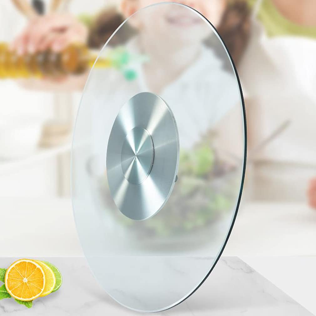 Plateau tournant rond CHEWYNP en verre pour faciliter le partage des plats en famille