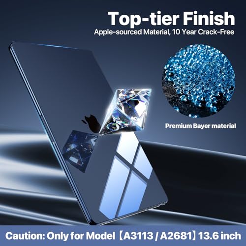 Image of Soonjet Compatible with MacBook Air 13 inch Case, Crystal Clear Shell, Fits 2026-2022 M5 /M4 /M3 /M2,A3449 A3240 A3113 A2681, Color-Matched Transparent Design for MacBook Air 13.6 inch
