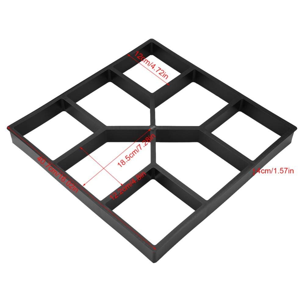 GOTOTOP Plantilla de pavimento de molde de hormigón para jardín y terraza, molde de plástico para losas de acera, 40x40x4cm, gris