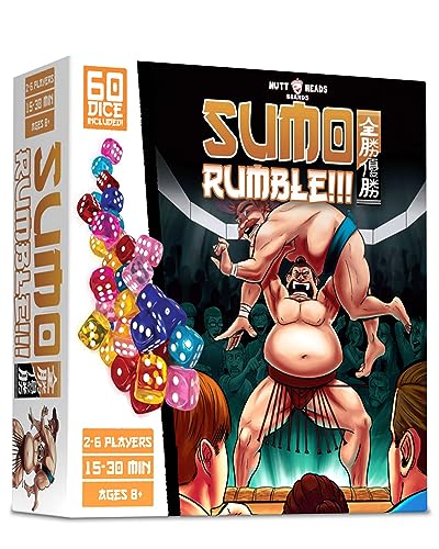 Nutt Heads Sumo Rumble: Exciting Dice Game for Families | Simple & Fun Japanese Sumo Wrestling | Action-Packed Board Game | Great for Kids, Teens, and Adults | Perfect for Game Nights
