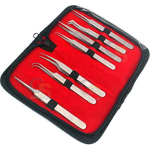 G.s professional tweezers set - precision tweezers with travel ca…