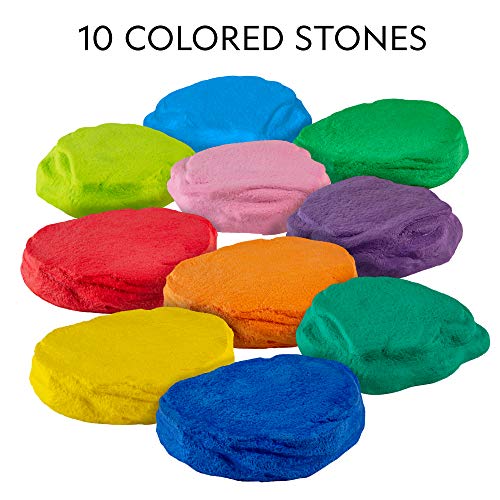 NATIONAL GEOGRAPHIC Stepping Stones for Kids – 10 Soft Durable, Encourage Toddler Balance & Gross Motor Skills, Indoor & Outdoor Toys, Balance Stones, Obstacle Course (Amazon Exclusive)