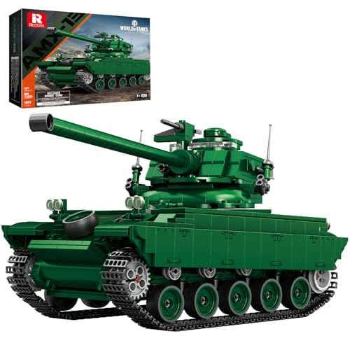 Reobrix Tank Building Set for Adults, WW2 Military AMX-13 Light Armed Tank