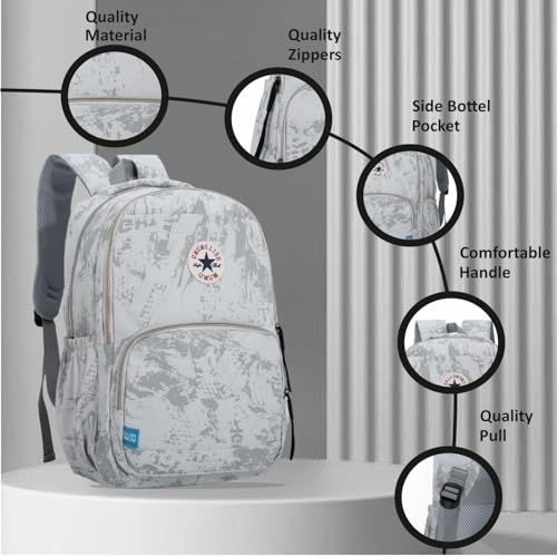 Image of Tinytot 30 Litre Japanese Korean Style School Bag Water-Resistant Laptop & Travel Backpack - Unisex Large 18 Inches Multipurpose Student Backpack for Boys & Girls, Men & Women