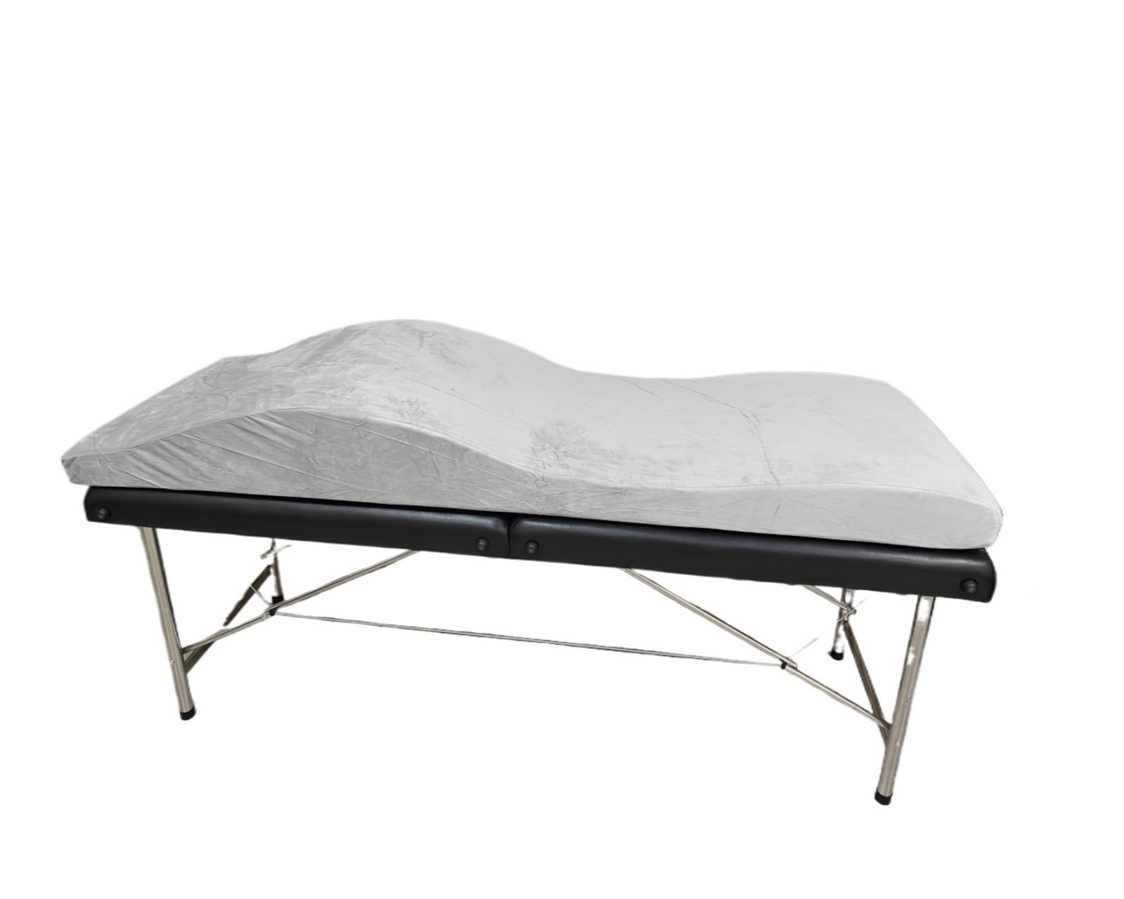 Curved Mattress Bed Topper Beauty Salon Curved Extension Lash Bed Topper Velvet Massage Table Eyelash Mattress for 180 * 60cm(Grey A)
