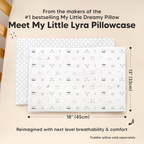 Image of KeaBabies Cotton Muslin Toddler Pillowcase 13x18 Only, 2-Pack (Nordic)