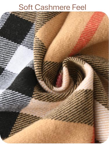 Umo Lorenzo Soft Luxurious Cashmere Feel Fall Scarf for Men and Women - Plaid Designer Scarves2