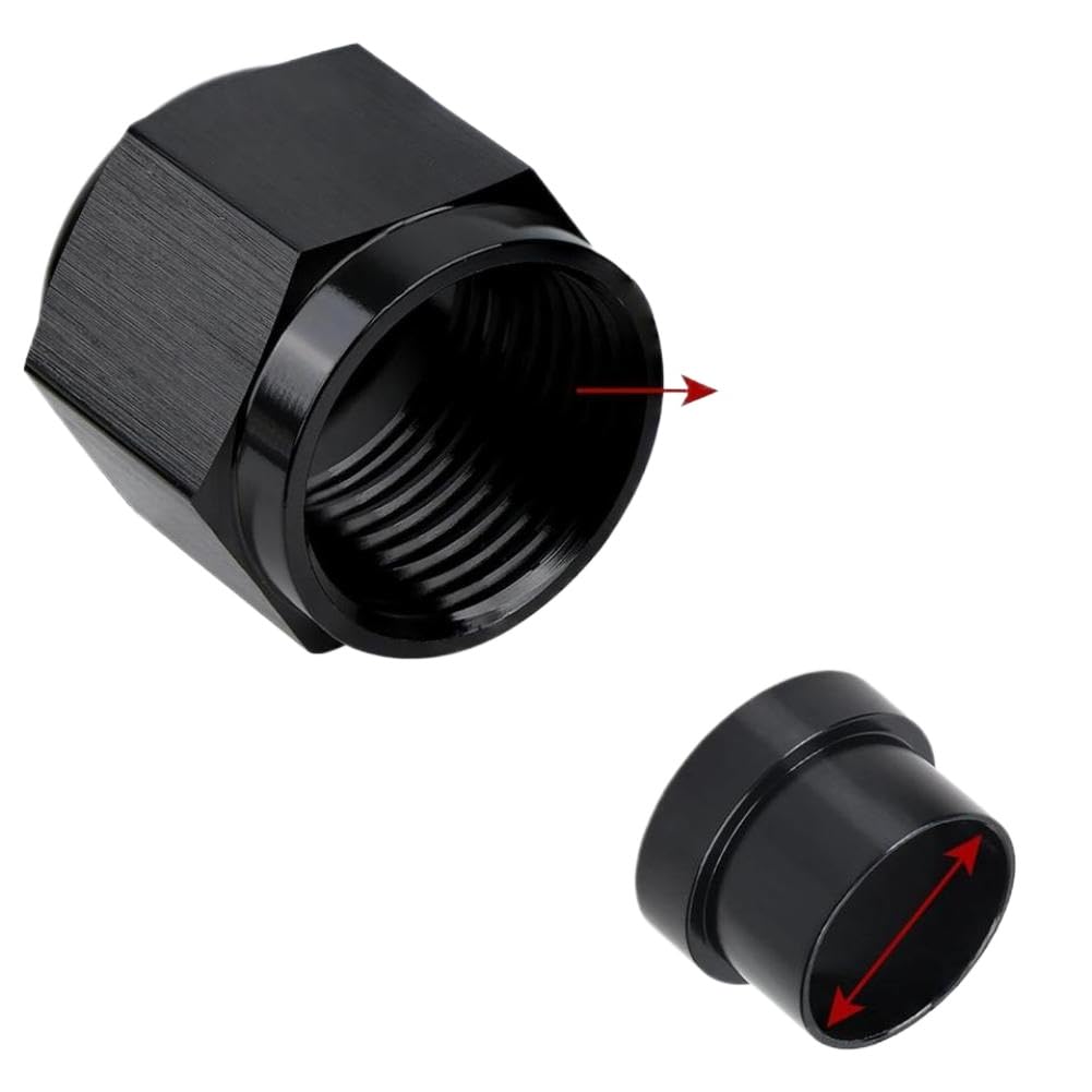 Uqgrtmrtz Women's An12 4An 1/4 6An 3/8 8An 1/2 12An 3/4 10An To 5/8 Hardline Tube Nut And Sleeve Fitting Adapter Aluminum Tube Hose Line Fitting(An12)