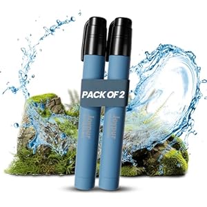 Joypur Waterfilter voor outdoor, camping, drinkwaterfilter voor survival, wandelen en noodgevallen, hoge filterprestaties, verwijdert 99,99% van alle bacteriën en filtert virussen, deeltjes en zware