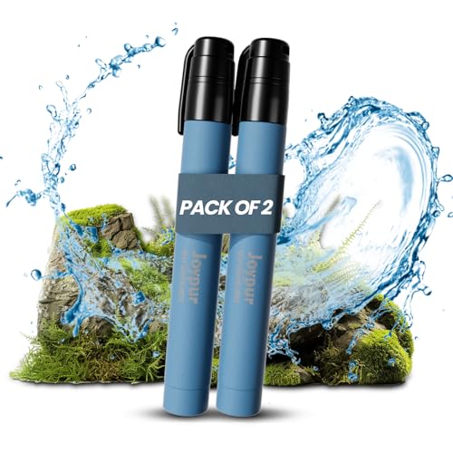 Joypur Filtro de Agua Portátil Outdoor - Elimina 99,9999% Bacterias y Virus - Ligero y Compacto para Acampada, Senderismo, Survival - Filtro Alto Rendimiento para Agua Potable Limpia (bleu*2)