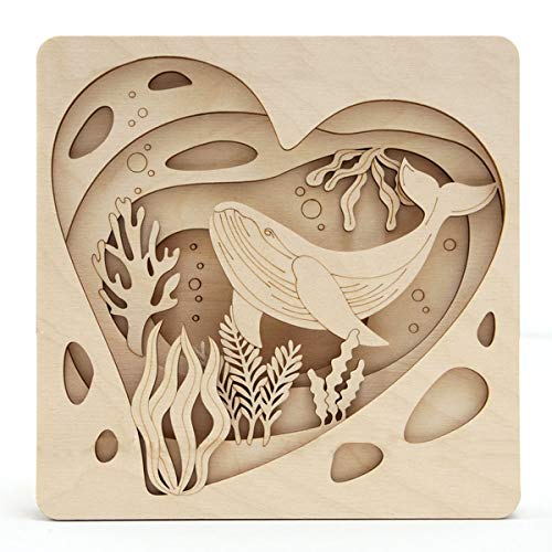 Kids Wood Craft Kits for Girls Activity Paint Your Own Whale 3D Picture Arts and Crafts Set for Teens DIY Painting Kit for Children