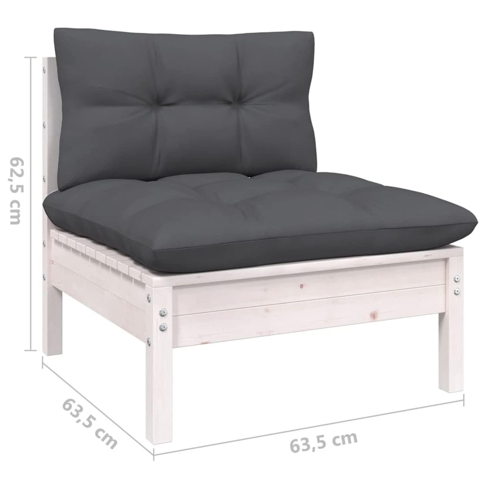 Juego de muebles de jardín de 8 piezas con cojines de color antracita, madera de pino, sofá de jardín, muebles de salón, balcón, terraza, jardín, salón de jardín