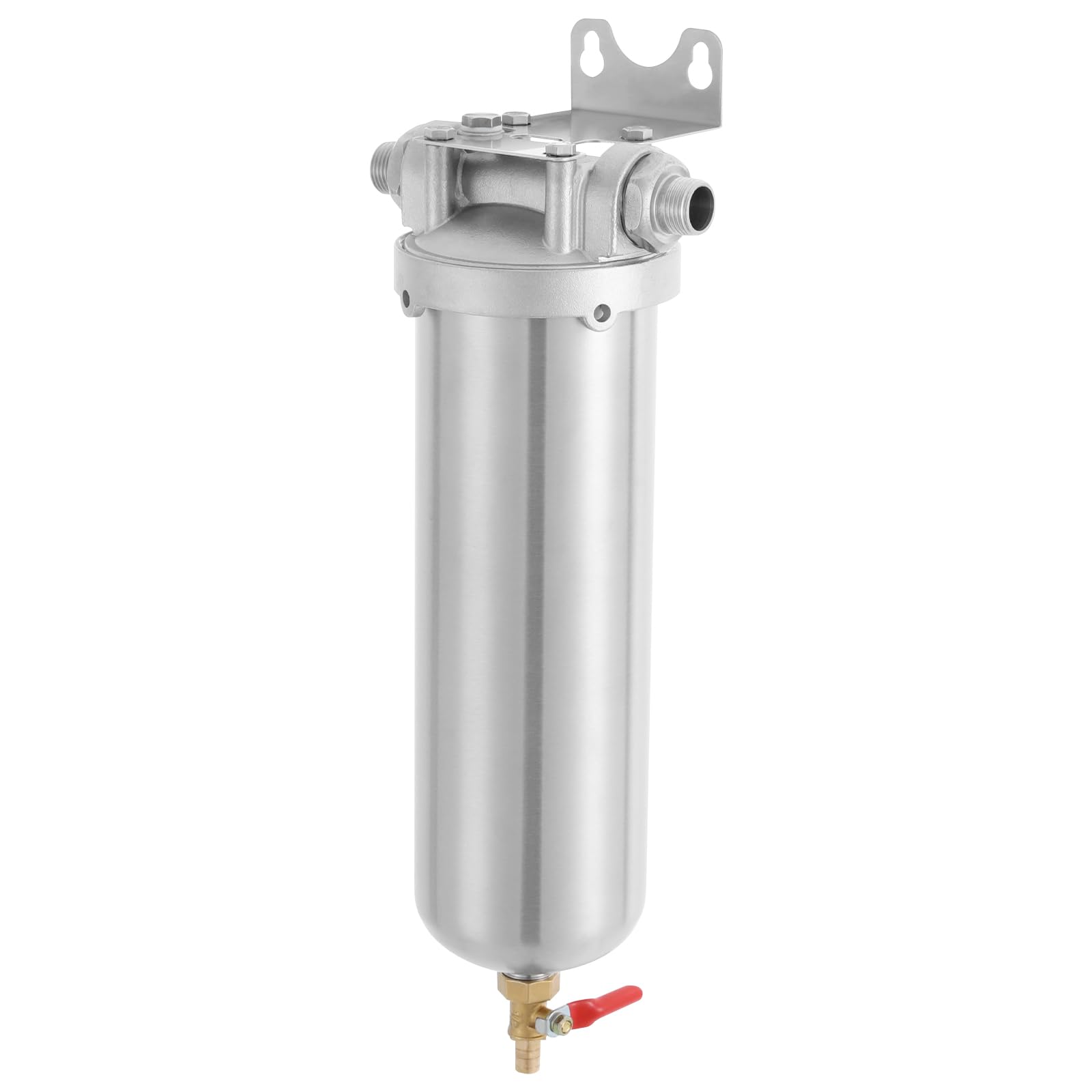 Sistema de Filtrado de Agua Debajo del Fregadero de 8000 L, Filtro de Doble Capa, 33 x 10 cm, Plateado