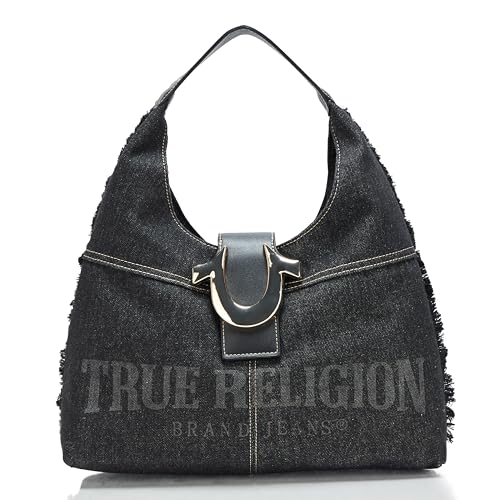 True Religion Hobo Bag, Women's Frayed Denim Handbag, One Size