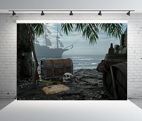 Telón de fondo temático pirata 7x5 pies BELECO miniatura 2