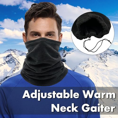 Beurlike 2 Pack Winter Neck Warmer Gaiter Women Men Fleece Warm Windproof Face Scarf Cover Ski Mask for Cold Weather2