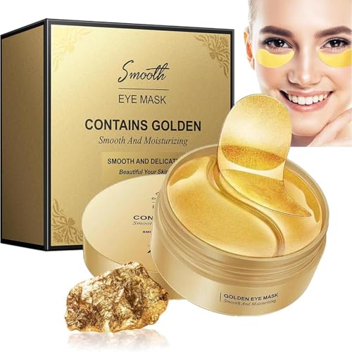 60 PCS Parches Ojos Bolsas y Ojeras,Eye Patches,24K de Oro Parches de Colageno, Mejorar Líneas Finas,Bolsas de los Ojos y La Hinchazón,Antiojeras,Anti-Edad