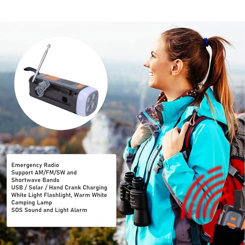 Radio de Emergencia Bewinner con batería recargable y energía solar miniatura 4