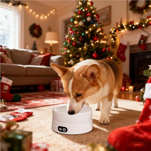 Heizbarer Futternapf Für Hunde, 16w 700 Ml Beheizter Frostschutz Wassernapf Für Haustiere Mit 4 Temperaturstufen, rutschfest, Für Welpen, Eichhörnchen, Kaninchen, Vögel Und Katzen