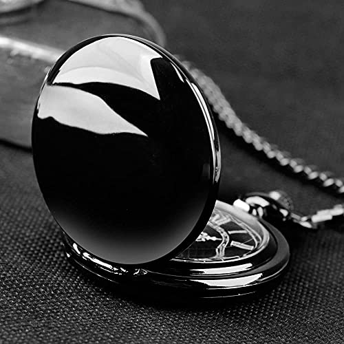 Image of Smooth Pocket Watch Alloy Steel Quartz Roman /Arabic Numerals with 37cm Chain for Father's Day Xmas Best Gifts