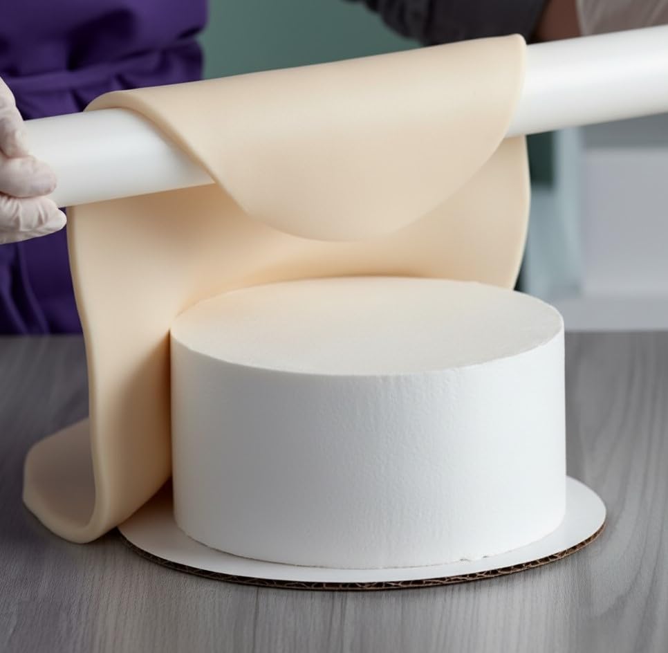 Image of OMKRAFT Foam Cake Dummy Round 16 x 4 Inch | Cake Decorating Practice Dummy | Lightweight Fake Cake for Fondant & Buttercream | Pack of 1