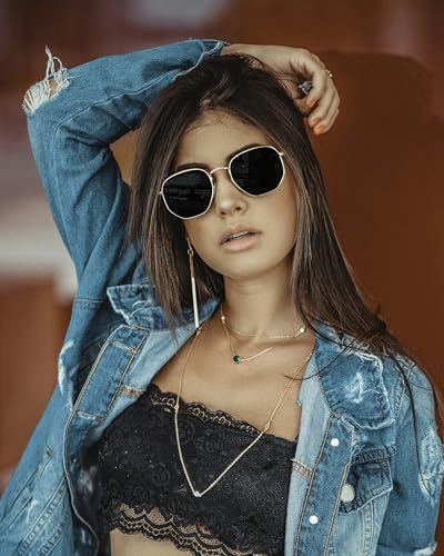 Pro Acme Polarized Hexagon Sunglasses for Women Men Square Metal Frame UV Protection for Driving Outdoor2