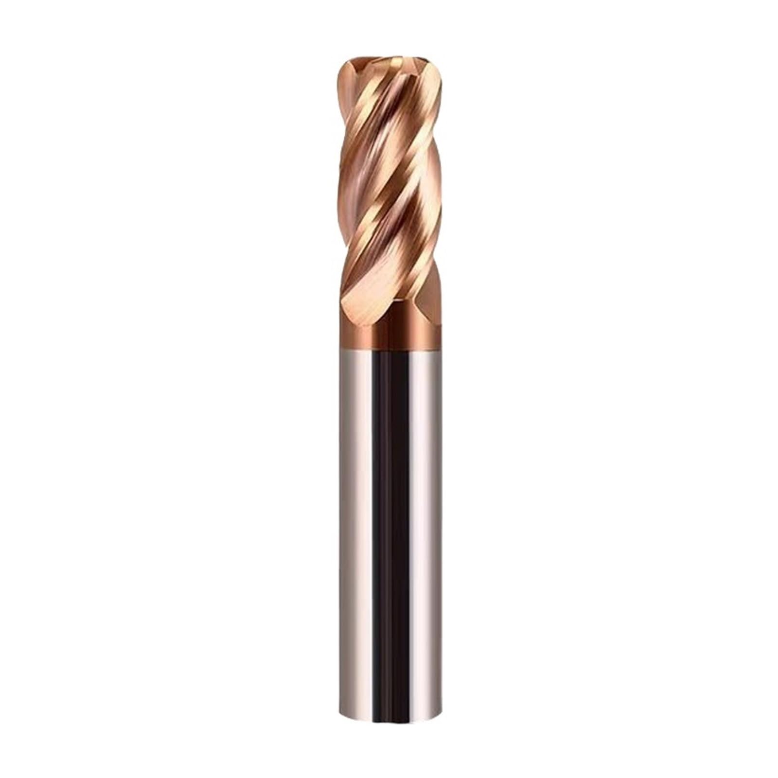 Fresa de radio esquina carburo 4 flauta HRC55, fresa extremo ángulo R con revestimiento acero tungsteno, 1 Uds(10R0.5X10X75)