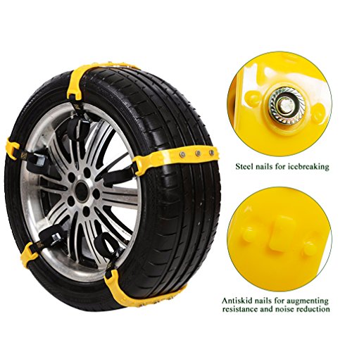 Snow Chains Tire Chains for SUV Cars Trucks Vehicle Universal Security Chain Anti Skid Chains For Ice Snow Mud Sand Universal 10PCS 7.2-11.6'' Easy To Install Remove Adjustable Durable Winter Driving
