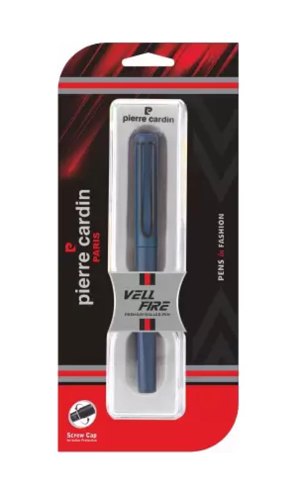 Pierre Cardin Vellfire Premium Roller Ball Pen Blister Pack | Blue Body With Smudge Free Writing | Attractive Look | Smooth Refillable Pen | Ideal For Gifting | Blue Ink, Pack Of 1