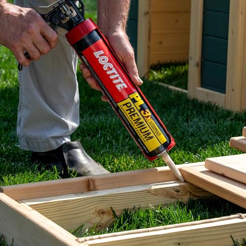 Image of Loctite PL Premium Polyurethane Construction Adhesive, 10 fl oz Cartridge, 12 Pack - Versatile Construction Glue for Wood, Concrete, Stone, Metal & More