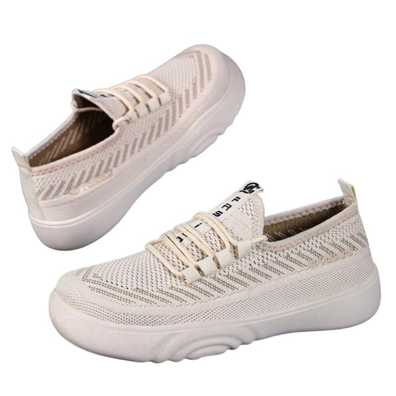 Women’s Breathable Woven Mesh Shoes – Lightweight & Soft-Soled All-Match Spring Shoes| 38 | Beige-image-35