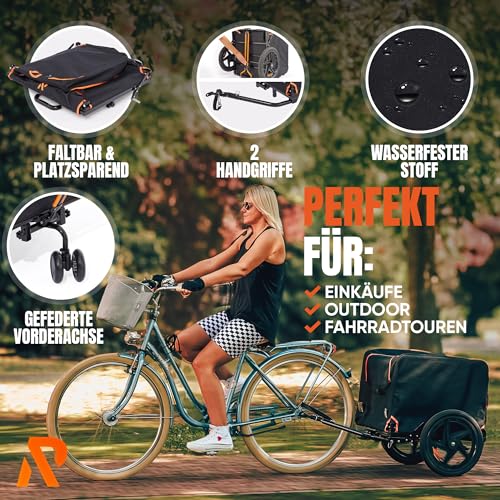 Rigid. Fahrradanhänger/Transportwagen Faltbar Wasserdicht 2in1 | 150L max 50kg | Lastenanhänger Bollerwagen Handwagen - Fahrradtour Reisen Outdoor - Jetzt Bilder ansehen