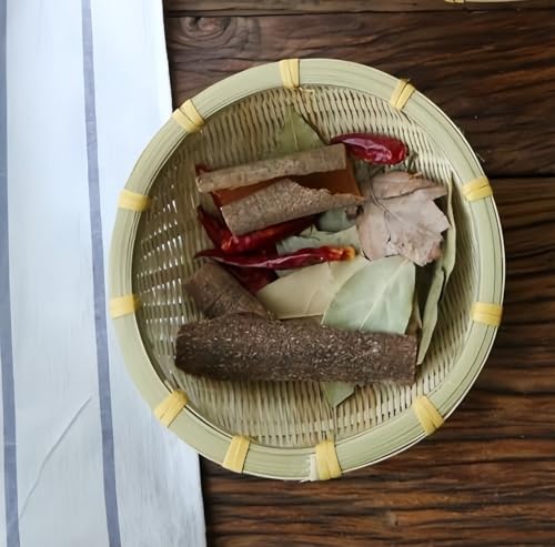 Gamire 盆ざる 竹ざる 竹ザル そうめん ザル 水切りカゴ 天然竹製 丸型 平皿 小さめ14 cm 大きめ55cm 厚い手 収納便利 干し野菜 盛り付け 下ごしらえ 蕎麦 うどん 天ぷら皿 そうめん皿 蕎麦用 干しかご 梅干し仕様 シンプルデザイン