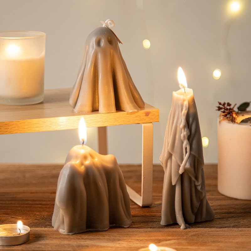 Miniatura 3 de Moldes de silicona para velas de calabaza de Halloween, moldes 3D de fantasma de la muerte para hacer velas, resina, jabón, pasteles, chocolate,