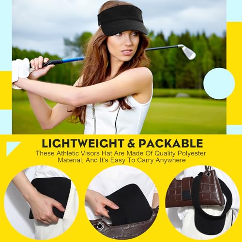Image of Silkfly 50 Pack Sun Visor Caps Adjustable Sports Athletic Cap UV Protection Sun Visor Hat Men Women Tennis