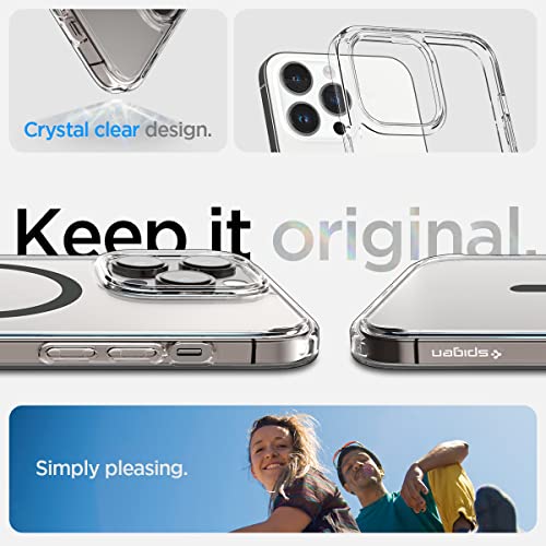 Image of Spigen Ultra Hybrid MagFit Back Cover Case for iPhone 14 Pro, MagSafe Compatible, Air Cushion Technology - PC+TPU | Graphite