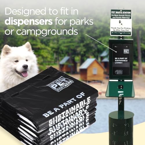 Image of Commercial Pull-Strap Header Dog Poop Bags, 38% USDA Certified Plant-Based, Leak-Proof and Tear Resistant, For Parks, Apartments, and Public Pet Waste Stations, (3,200 Count)