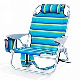 Canpsky Portable Beach Chair for Adults, Outdoor Lightweight Camping Chair Lay Flat Folding Backpack...