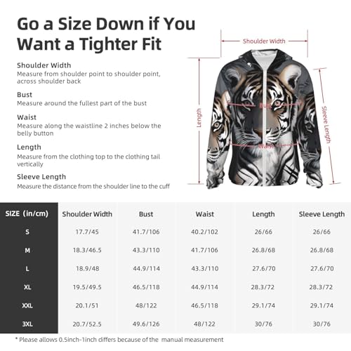 UPF 50+ Sun Protection Hoodie Rash Guard Long Sleeve Sun Shirt Tiger at rest UV Shirt Full Zip Jacket2