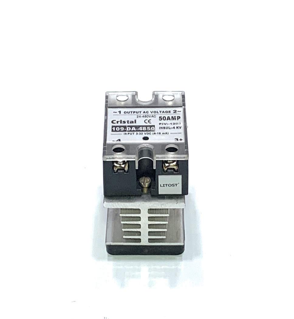 Litost® Solid State Relay + With Heat Sink For Single Phase SSR DC Input 3-32VDC (4-16 mA) To AC 24-480 VAC Out Put - 50AMP / DC To AC-image-24